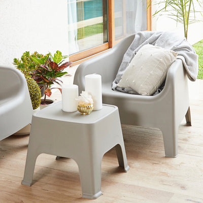 Set of 4 Outdoor Armchair + Side Table